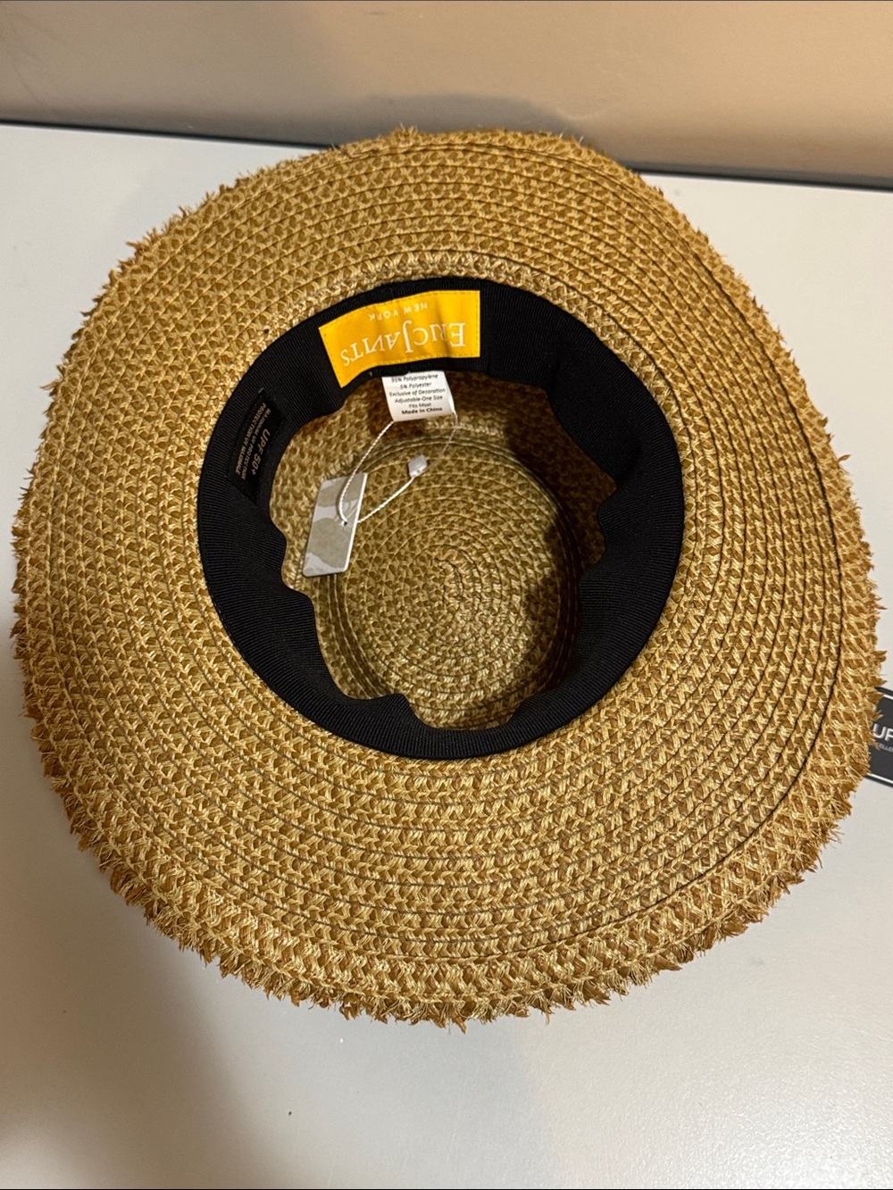 NEW✨NEW✨ Eric Javits Squishee Straw Fedora black ribbon/ subtle “EJ” Logo - Picture 11 of 16